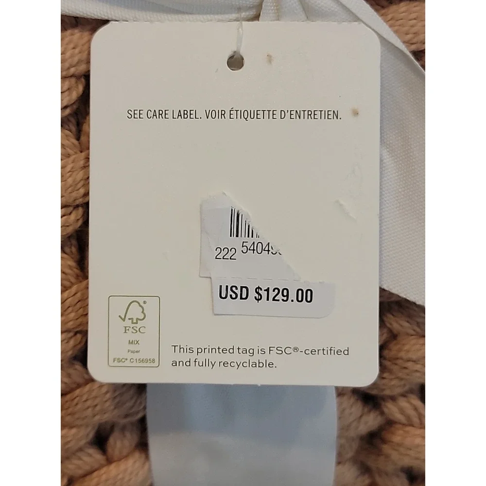 POTTERY BARN BAYSIDE SEED STITCH CHUNKY KNIT THROW BLANKET 44 X 56